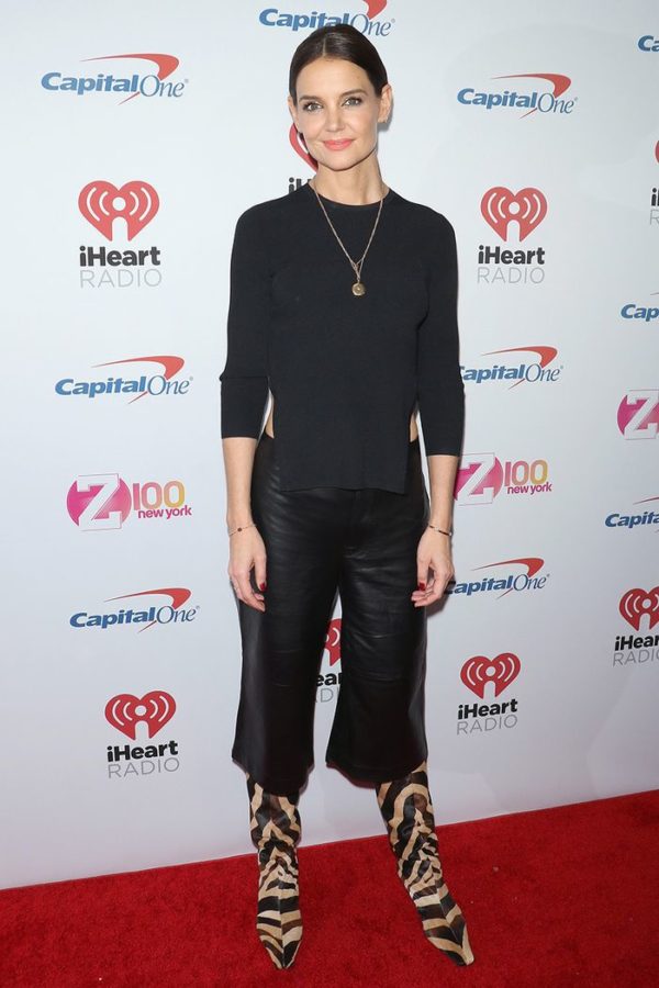NEW YORK, NEW YORK - DECEMBER 13: Actress Katie Holmes arrives at iHeartRadio's Z100 Jingle Ball 2019 at Madison Square Garden on December 13, 2019 in New York City. (Photo by Jim Spellman/WireImage)